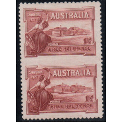 AUSTRALIA 1927 sg 105a vertical pair imperforate original gum mint + cert