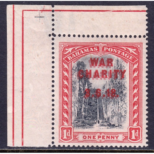 BAHAMAS — SCOTT B2a (SG 101a) — 1919 WAR CHARITY DOUBLE OVPT. — MH Bild