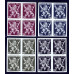 BELGIUM — SCOTT 322-337,338-353 — LION RAMPANT SETS— MNH IMPERFORATE BLOCKS Bild