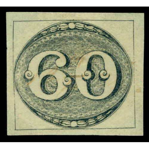 BRAZIL 1843 OLHO DE BOI 60reis black Sc No 2a used VF - 14-7-1847 hand cancel Bild