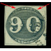 BRAZIL 1843 OLHO DE BOI 90reis blk - 1st print - Scott No 3 used - REENTRY at top Bild