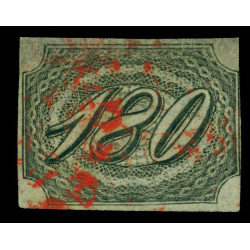 BRAZIL 1844 INCLINADOS 180reis black Scott No 11 used RARE