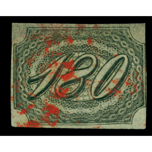 BRAZIL 1844 INCLINADOS 180reis black Scott No 11 used RARE Bild