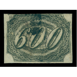 BRAZIL 1844 INCLINADOS 600reis black Scott No 13 used RARE