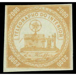 BRAZIL 1869 TELEGRAFO -Type B- Elect. Telegraph machine 2000r RHM T-11 mint MH