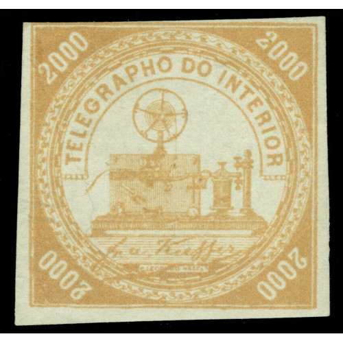 BRAZIL 1869 TELEGRAFO -Type B- Elect. Telegraph machine 2000r RHM T-11 mint MH Bild