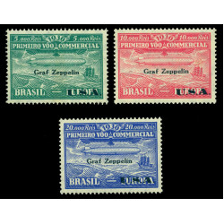 BRAZIL 1930 AIRMAIL Graf Zeppelin U.S.A surch. set Sc No 4CL8-4CL10 mint MLH NH