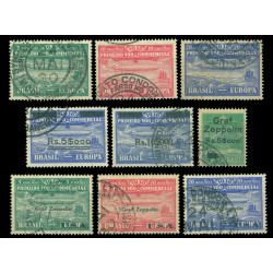 BRAZIL 1930 AIRMAIL - Graf ZEPPELIN complete set - Scott no 4CL1-4CL10 used