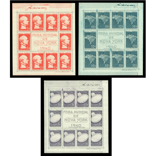 BRAZIL 1940 NEW YORK Expo FAIR set of BLOCKS S S Scott No 496a-498a mint MLH Bild