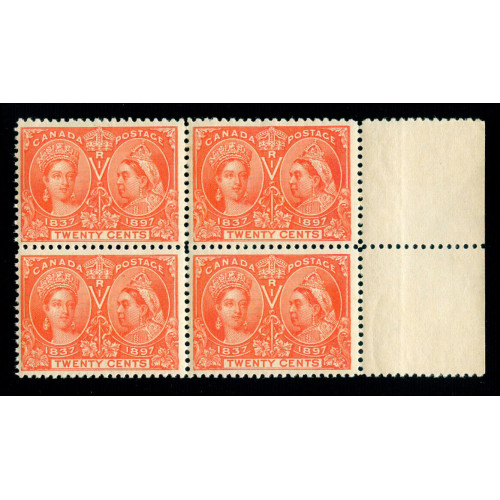 Showing image for CANADA SC No 59 MARGINAL BLOCK JUBILEE MINT OG NH SCARCE LOT