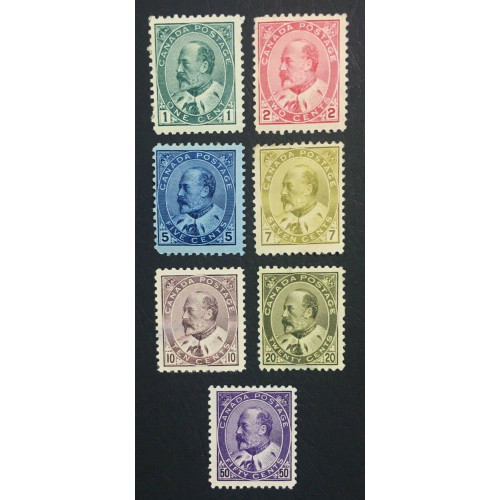CANADA SC No 89-95 1904 COMPLETE SET MINT OG H Bild