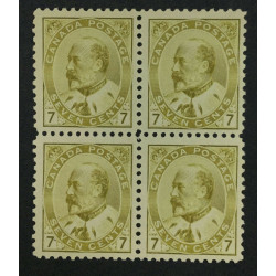 CANADA SC No 92 1903 BLOCK MINT OG NH cert CANADA SC No 92 1903 BLOCK MINT OG NH cert