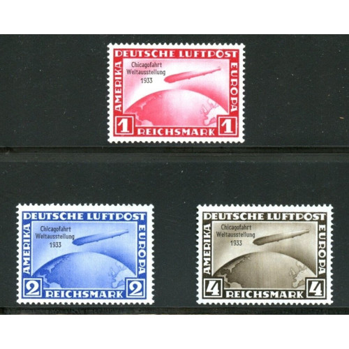 Showing image for GERMANY-SCOTT--No--C43---45-ZEPPELIN-CHICAGO-FLIGHT-VF-FRESH-MINT-NH-SCHLEGEL-EXPERT