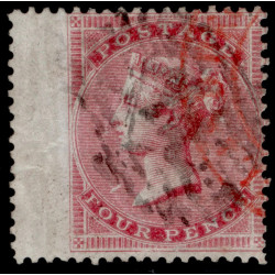 GB-QV-SG62b--SCARCE-4d-carmine-SMALL-GARTER-White-paper--USED GB-QV-SG62b--SCARCE-4d-carmine-SMALL-GARTER-White-paper--USED