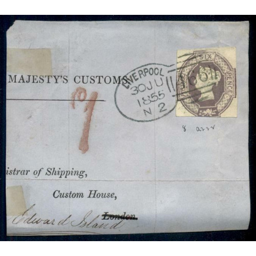 GREAT-BRITAIN--No-7--6p-red-violet--used-on-piece Bild