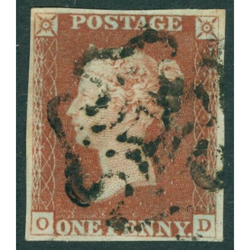 SG-7-1d-red-brown-plate-1b-lettered-OD.-Very-fine-used.-4-margins Bild