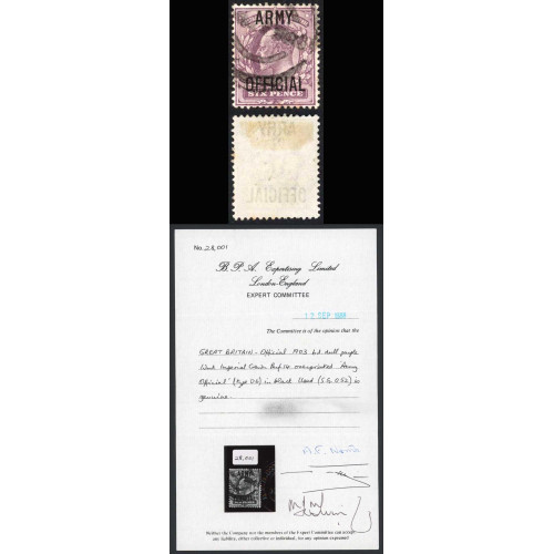 SGO52-KEVII-6d-Opt-Army-Official-type-O6-cat-1600-pounds-BPA-Cert Bild