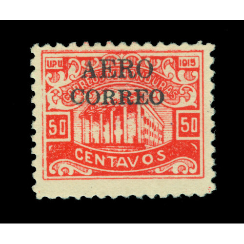 HONDURAS 1925 AIRMAIL overprinted 50c red - Blk overprint - Scott No C8 mint MH Bild