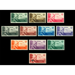 ITALIAN-COLONIES---ERITREA-1934-AIRMAIL-semi-postal-set-Sc-No-CB1-CB10+CBO1-mint-LH