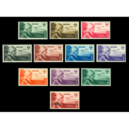 Showing image for ITALIAN-COLONIES---ERITREA-1934-AIRMAIL-semi-postal-set-Sc-No-CB1-CB10+CBO1-mint-LH