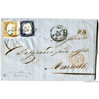 Italy---Sardinia--1860---COVER---Milano-from-Marsiglia-France Italy---Sardinia--1860---COVER---Milano-from-Marsiglia-France