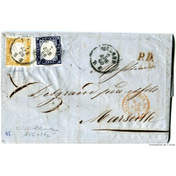 Italy---Sardinia--1860---COVER---Milano-from-Marsiglia-France