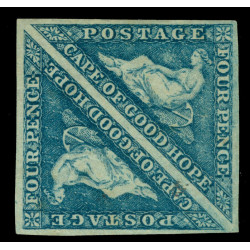 CAPE OF GOOD HOPE 1864 Triangulars 4p blue Scott 13 mint MH Superb PAIR CAPE OF GOOD HOPE 1864 Triangulars 4p blue Scott 13 mint MH Superb PAIR