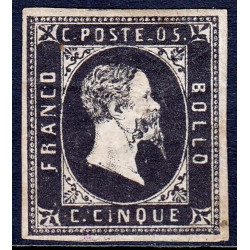 SARDINIA-—-SCOTT-1a---1851-5c-BLACK---MH-FAULTS-RAYBAUDI-CERT