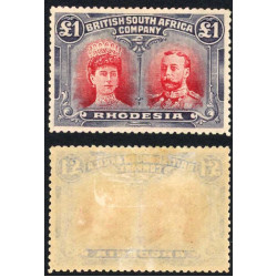 Rhodesia SG166 One Pound Rose scarlet and blue black Fine M/M