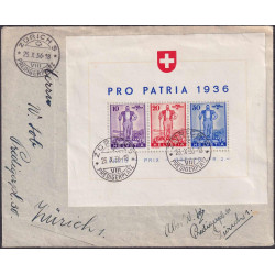 1936, W8 FDC von ZÜRICH 23.X.1936 sauber entwertet Brief und Block minim fleckig. 1936, W8 FDC von ZÜRICH 23.X.1936 sauber entwertet Brief und Block minim fleckig.