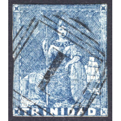 Trinidad 1852 1d Blue PETIT EARLY FINE IMPRESSION SG 13 Sc 9 FU