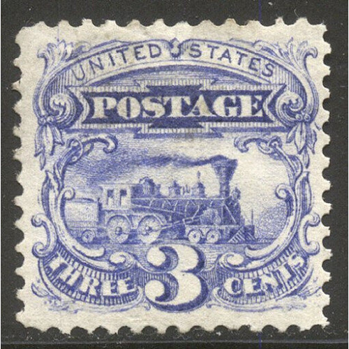 U.S.--No-125-SCARCE-Mint-Cert---1875-3c-Locomotive Bild