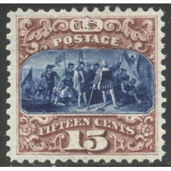 U.S.--No-129-CHOICE-Mint-XF-wCert---1875-15c-Pictorial--RE-ISSUE