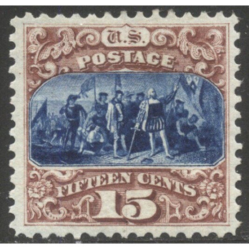 U.S.--No-129-CHOICE-Mint-XF-wCert---1875-15c-Pictorial--RE-ISSUE image