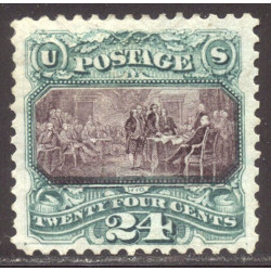 U.S.--No-130-SCARCE-Mint-Cert---1875-24c-Pictorial--RE-ISSUE