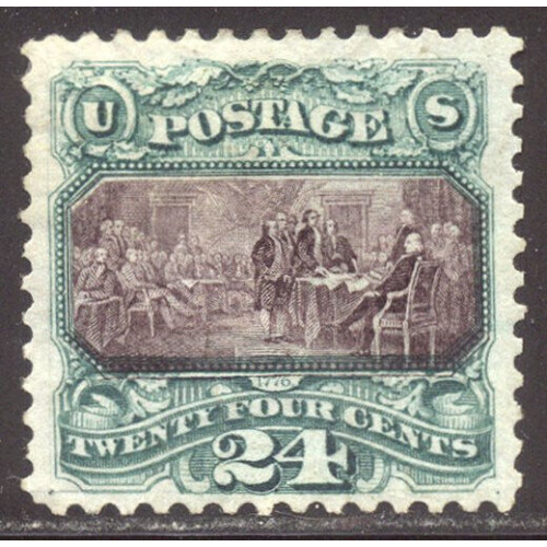 U.S.--No-130-SCARCE-Mint-Cert---1875-24c-Pictorial--RE-ISSUE Bild