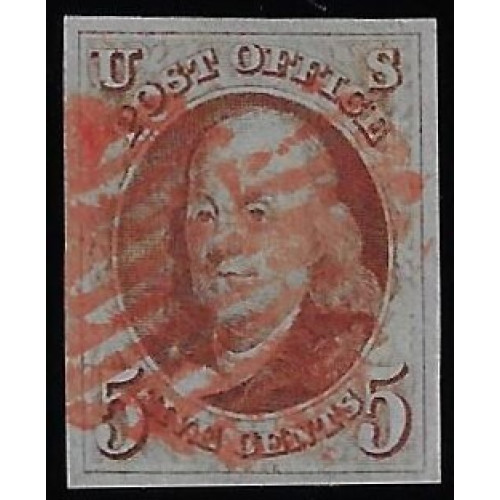 Scott #1d XF-used – BROWN ORANGE – 2022 PSAG Cert. Showpiece Bild