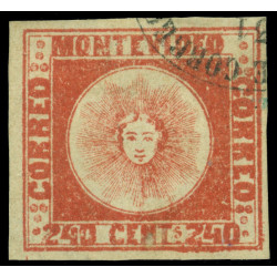 URUGUAY 1858 SUN 240c red Scott No 6 used VF - very Scarce URUGUAY 1858 SUN 240c red Scott No 6 used VF - very Scarce